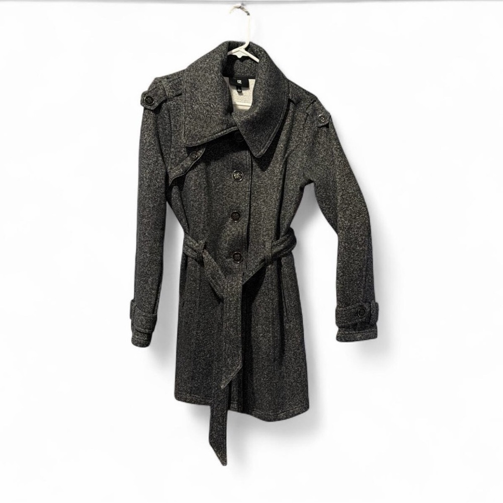 Iz Byer Dark Gray Trench Coat with Belt